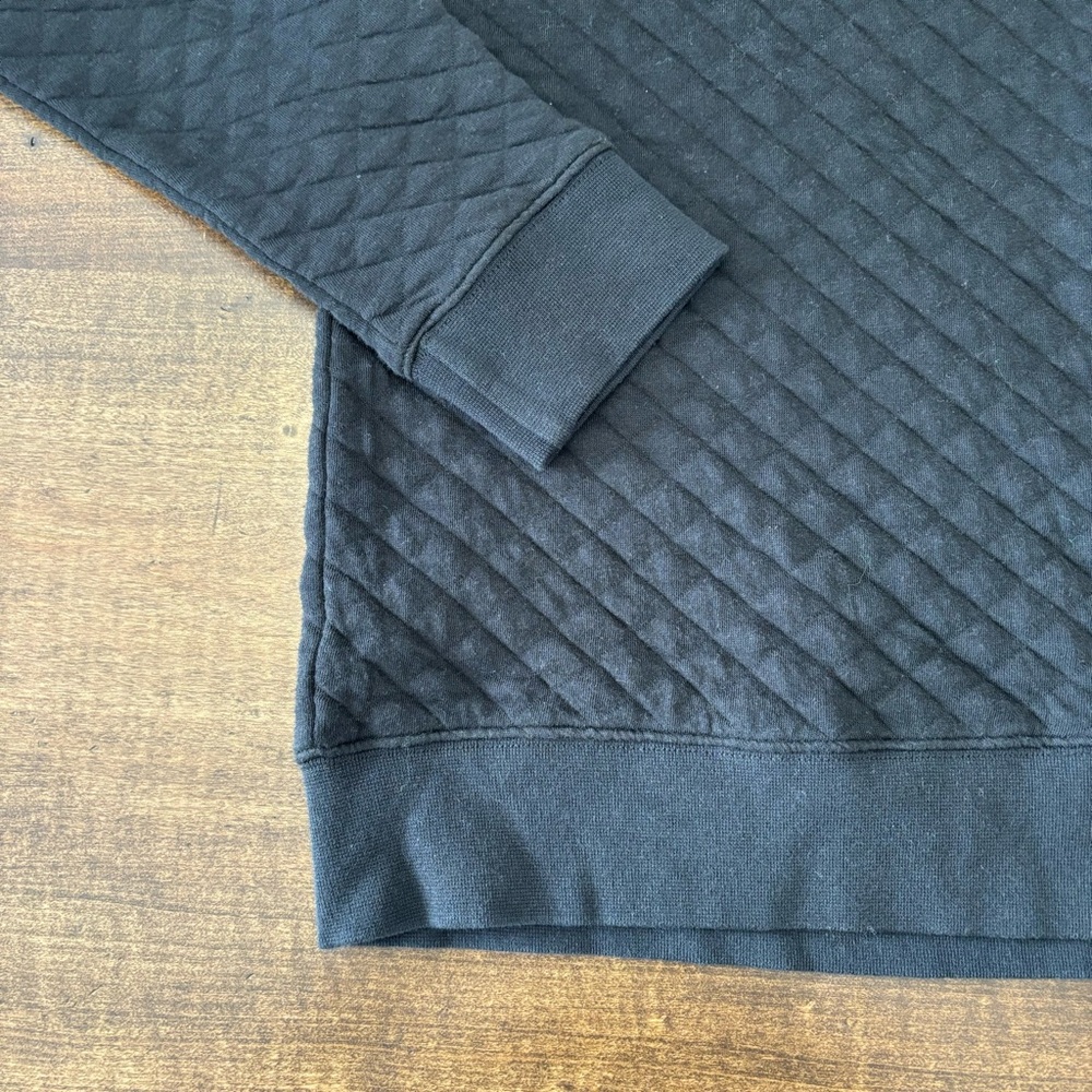 Cloudveil Quilted Black Sweatshirt Crewneck Minimalist Cozy Pullover Size M - Picture 5 of 10